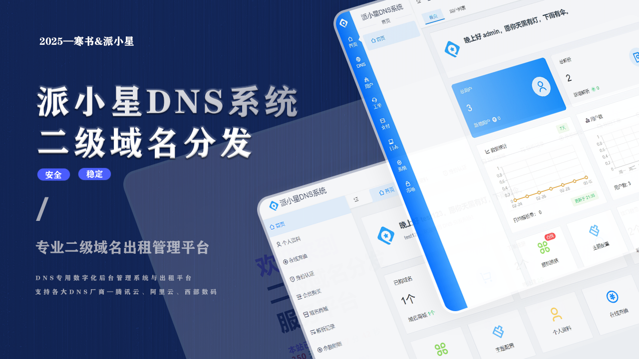 派小星DNS二级域名分发系统-泽客网
