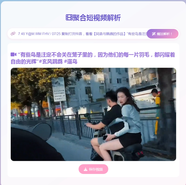 全新二次元聚合短视频解析去水印系统源码 自适应双端-泽客网