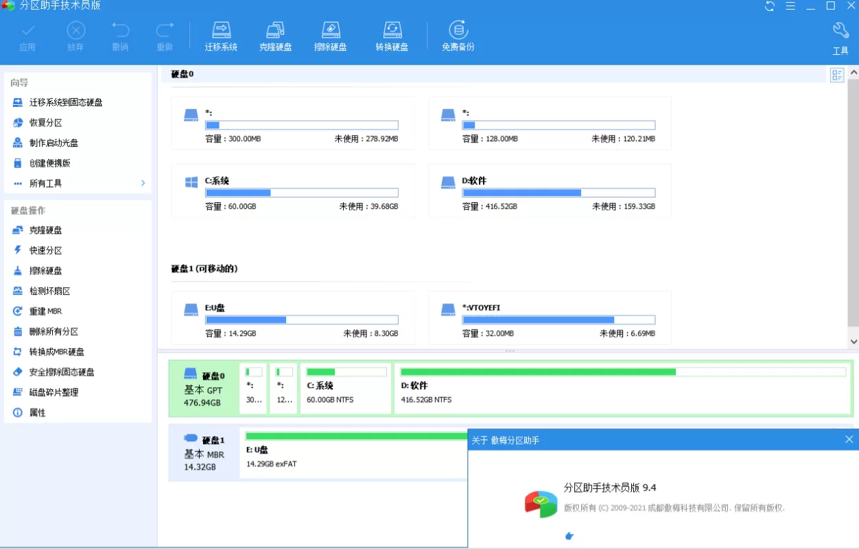 AOMEI PAssist分区助手技术员 v10.9.1 绿色便携版-泽客网