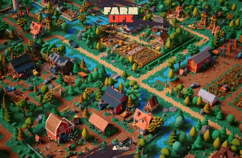 Farm Life 卡通农场牧场场景农具农民道具农作物家禽-泽客网