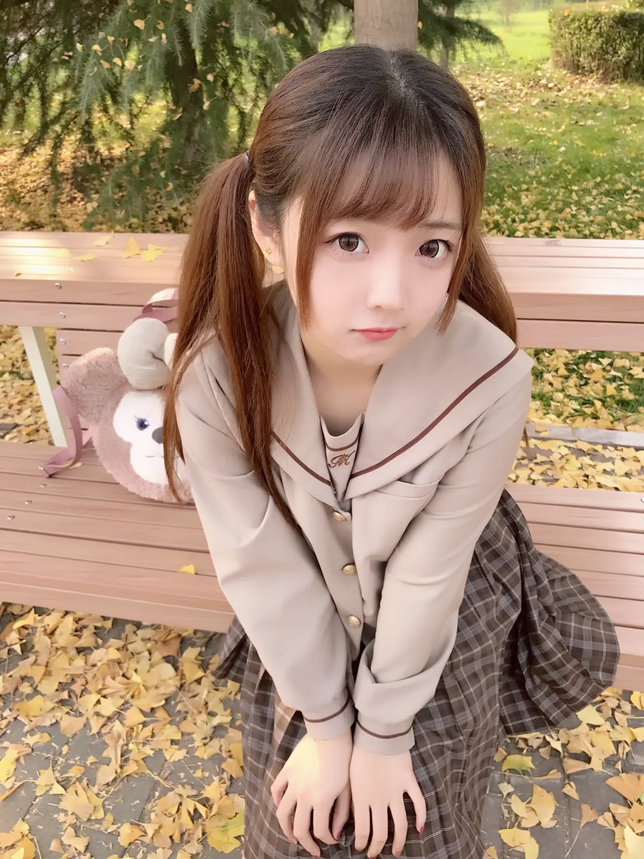 金色的阳光和金色的叶子，还有一个可爱的我-泽客网